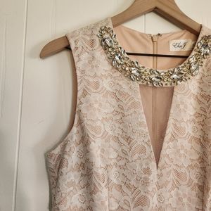NWT Eliza J Jeweled and Lace Dress - Size 10